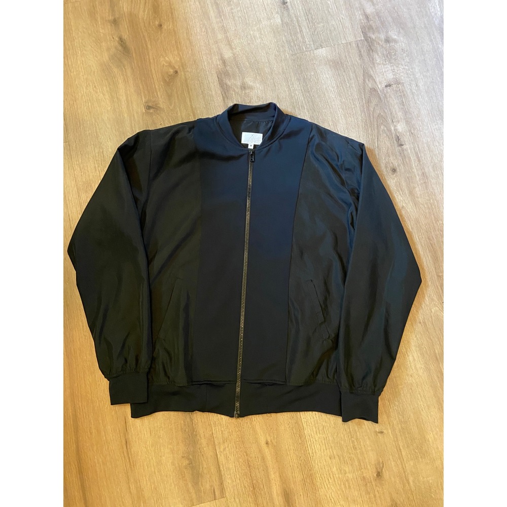 Tribe Kelley Co-Ed Jacket M Black Mixed Media Unisex Zip Up Streetwear NWOT
